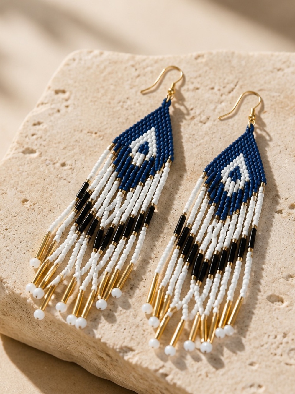 Tassel Statement Earrings Fringe Boho Tribal Cowgirl Western Beaded Long New